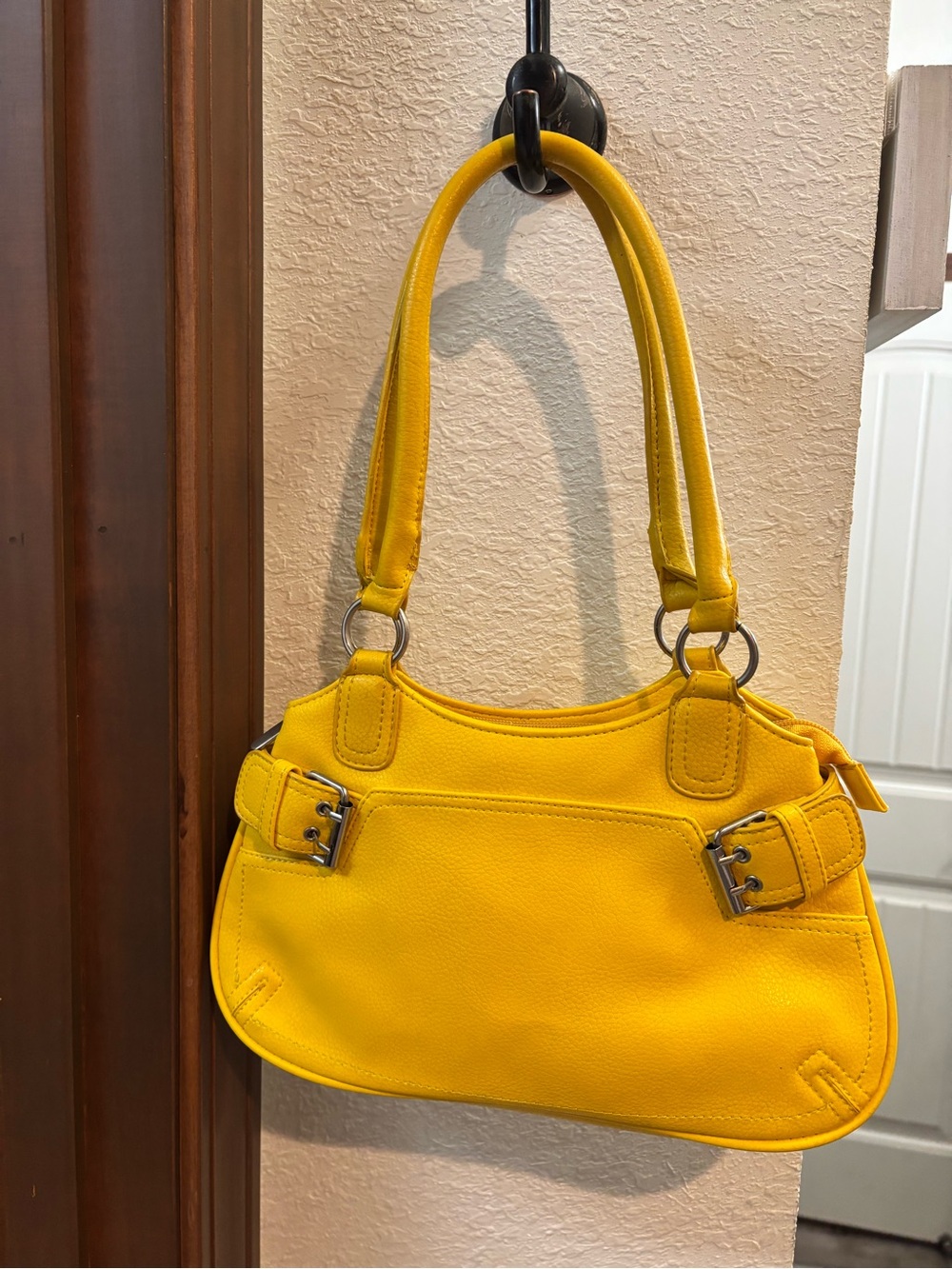 Sunny Yellow Shoulder Bag with Buckle Detail